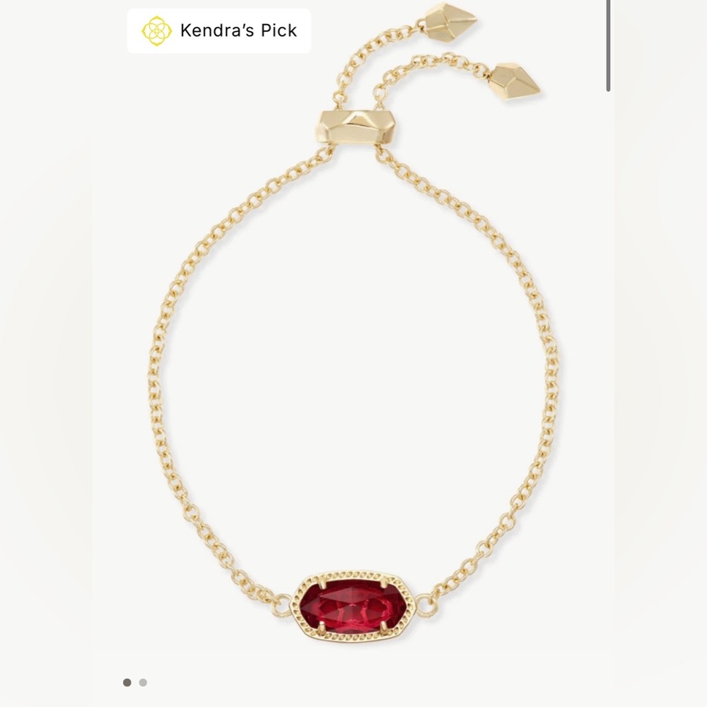 Kendra Scott Elaina Gold Adjustable Chain Bracelet in Berry Glass